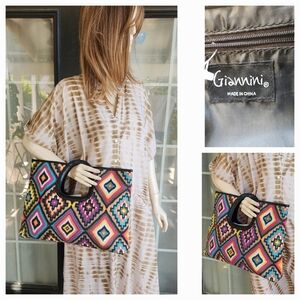 Multicolor Geometric Tote Bag